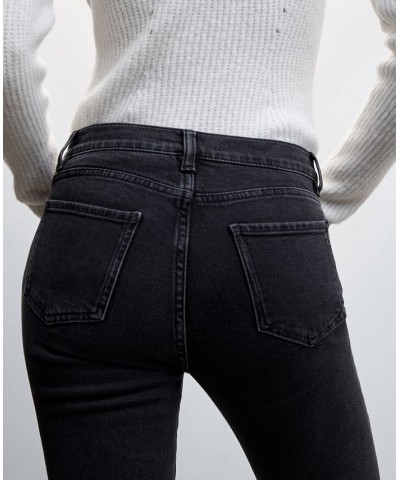 Women's Medium-Rise Flared Jeans Black Denim $36.80 Jeans
