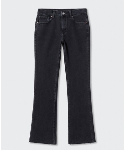 Women's Medium-Rise Flared Jeans Black Denim $36.80 Jeans