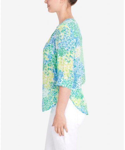 Petite Woven Floral Print Top Sprout Multi $34.50 Tops