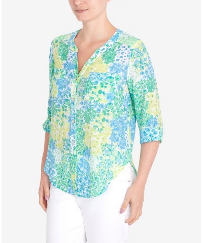 Petite Woven Floral Print Top Sprout Multi $34.50 Tops