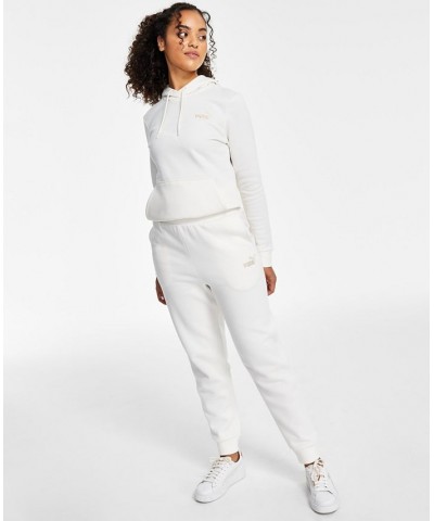 Women's Embroidered-Logo High-Waist Sweatpant Jogger Ivory/Cream $24.00 Pants